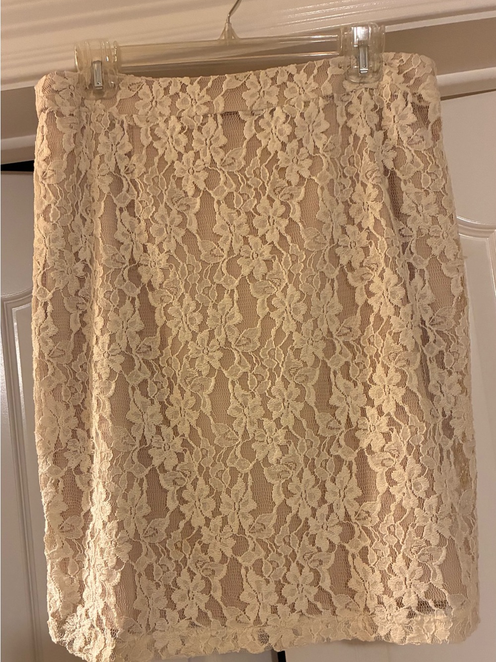 Cupio Cream Lace Pencil Skirt